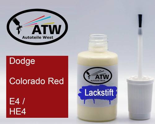 Dodge, Colorado Red, E4 / HE4: 20ml Lackstift, von ATW Autoteile West.